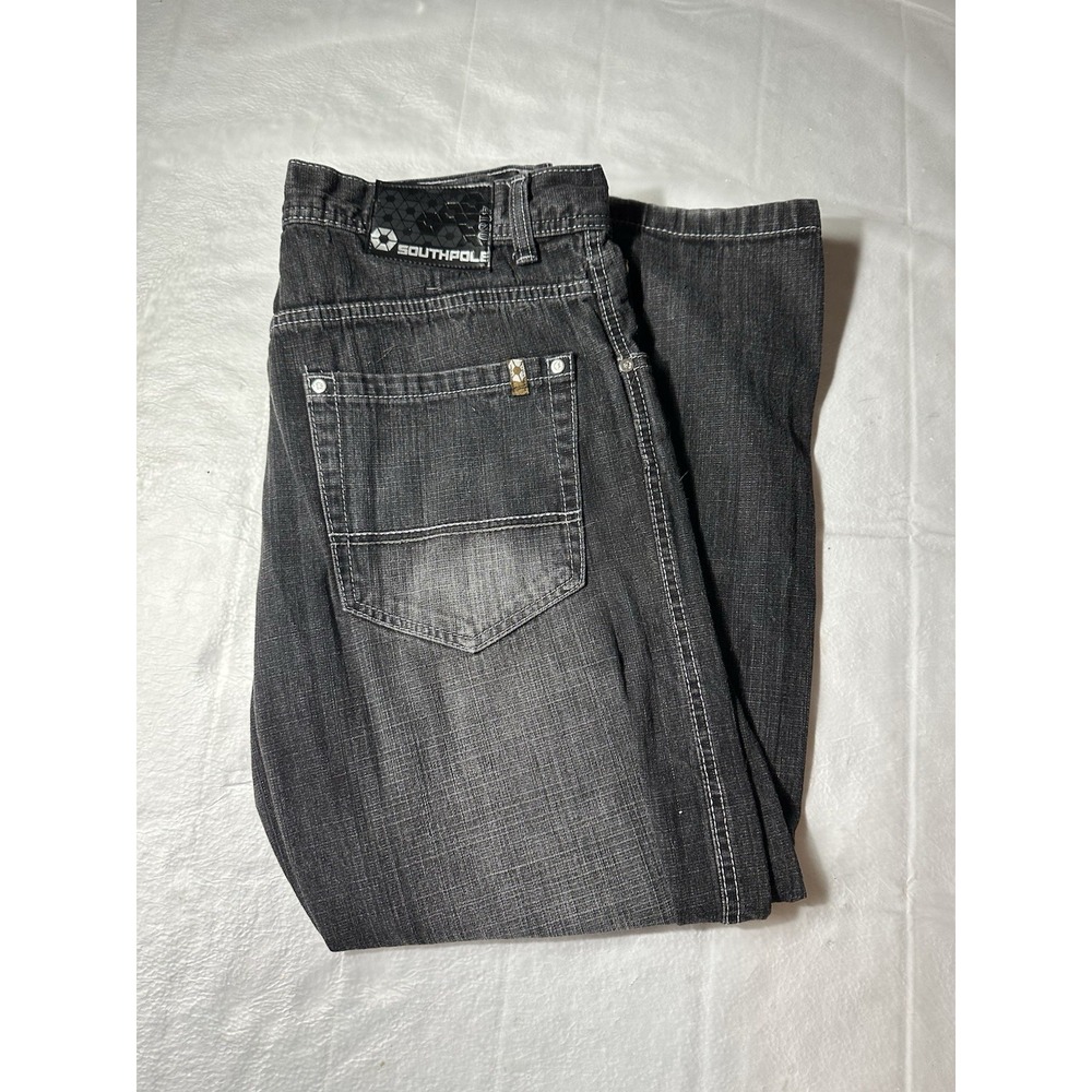 Southpole Jeans Mens 36x30 Black Baggy Wide Leg Denim Y2K Hip Hop Skate 2013